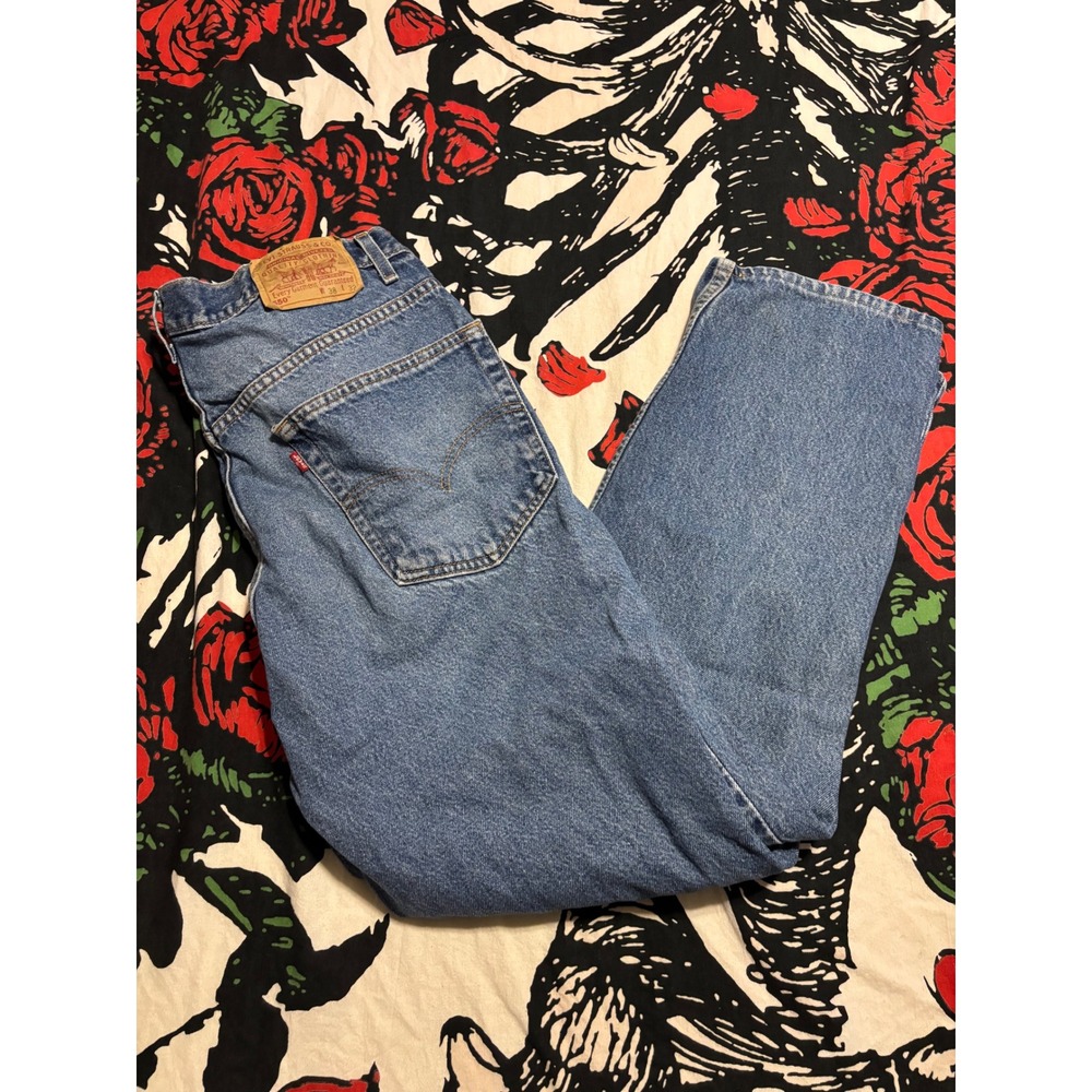 Levis 550 Relaxed Fit Jeans Mens 38x32 Medium Wash Blue Denim Tapered Leg